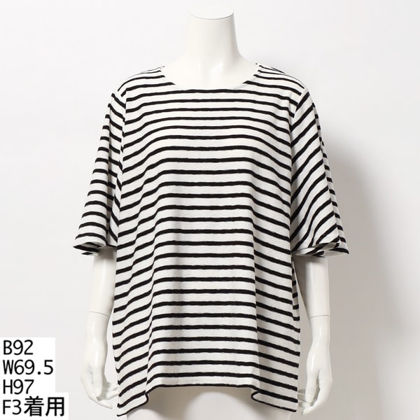 大きいサイズレディース】塩縮ドットフレアスリーブブラウス【日本製