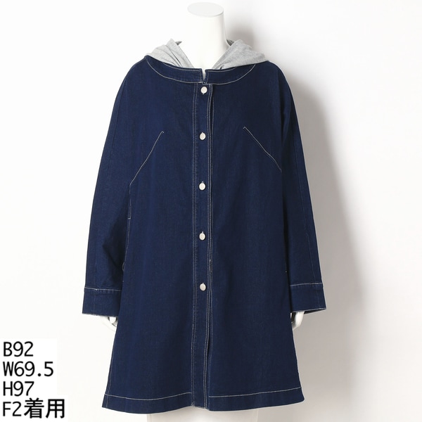 ターシャルビー（Tasha Ruby）/【大きいサイズレディース】フード付きデニムjジャケット（フード取り外し可） 大きいサイズレディース】フード付きデニムjジャケット（フード