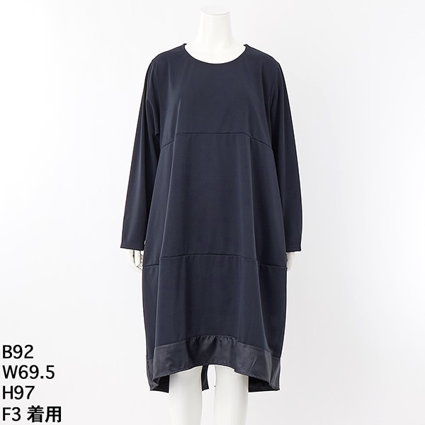 スカラップ刺繍ワンピース 【グリーンノート】【大きいサイズ