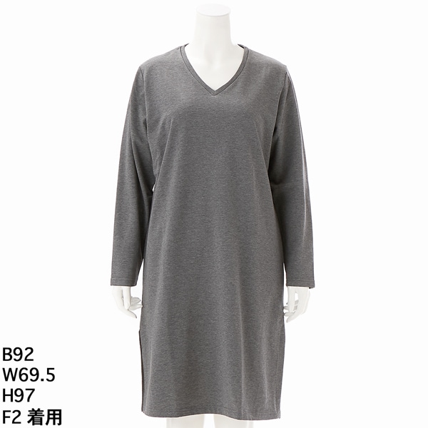 ターシャルビー（Tasha Ruby）/【大きいサイズレディース】フロントファスナーミニ裏毛コクーンチュニック 大きいサイズレディース】フロントファスナーミニ裏毛コクーン