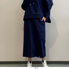 【Ｍ～５Ｌ】切替スリット セミタイトスカート