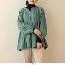【大きいサイズ】タック ギャザー ブラウス
