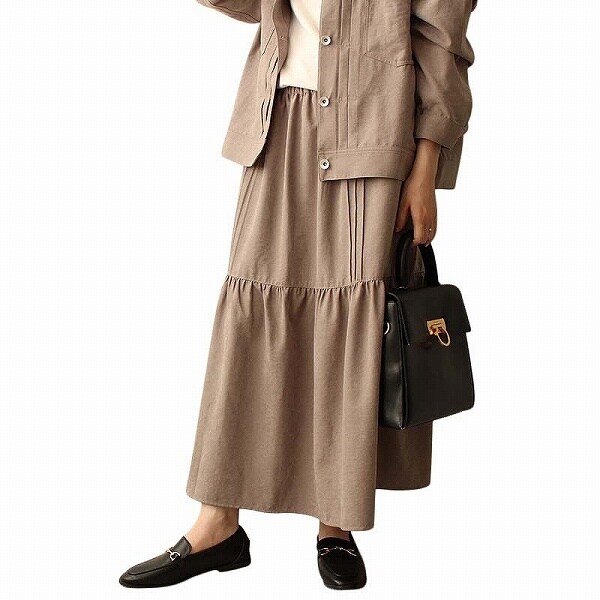 leswel】【L～5L】ピンタック ティアード スカート | レスウェル