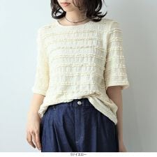 【leswel】【Ｌ～５Ｌ】レーシージャガードプルオーバー
