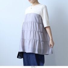 【大きいサイズ】レイヤード風ティアードチュニック
