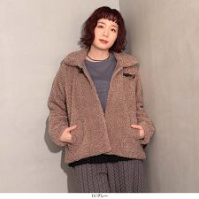 【大きいサイズ】ふんわりループボアジャケット