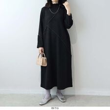 レスウェル(leswel)の【大きいサイズ】ダブルジャージー配色メローワンピース