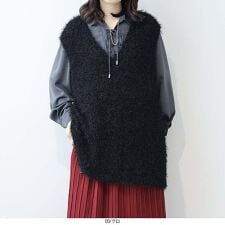 【大きいサイズ】フェザーヤーンVネックベスト