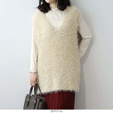 【大きいサイズ】フェザーヤーンVネックベスト