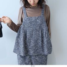 【WEB/一部店舗限定】【大きいサイズ】ツイードライクキャミ