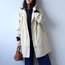 【大きいサイズ】スタンドカラーミニタリーギャザーコート