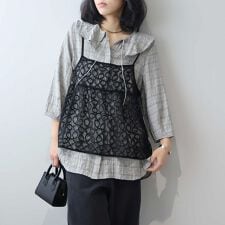 【大きいサイズ】【WEB/一部店舗限定】レーシーキャミブラウス