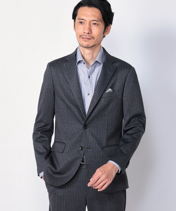 T/Rポンチジャージ素材 ウィンドウペン柄ジャケット | クラウデッド