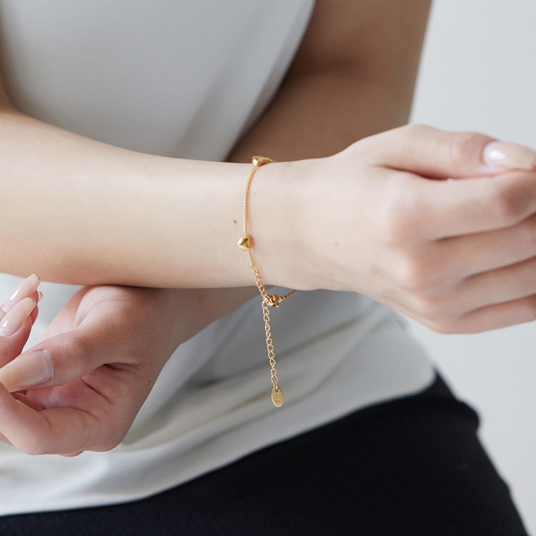 ハートチェーンブレスレット