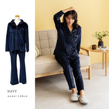 パールシャギ開襟ルームウェア【上下セット】