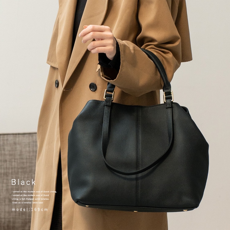 パリマルシェ】A4サイズ薄マチショルダートートバッグ | アンメートル