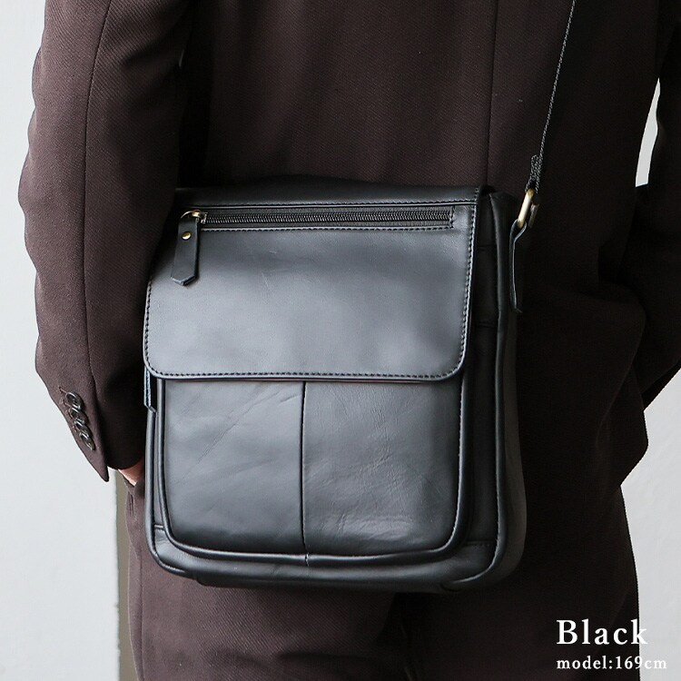 本革スクエアショルダーバッグ【aroco/アロコ】