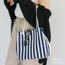 ストライプ柄キャンバス2wayミニバッグ【aroco/アロコ】