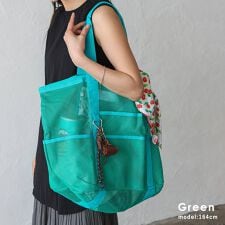 8ポケットメッシュシースルートートバッグ【aroco/アロコ】