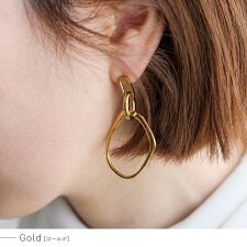 楕円フープピアス【aroco/アロコ】