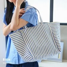 ストライプキャンバストートバッグ【aroco/アロコ】