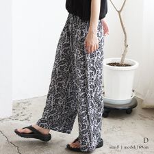 スムースタッチ総柄ロングパンツ【aroco/アロコ】