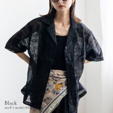 シアーレースシャツ【aroco/アロコ】