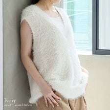 フェザーヤーンVネックニットベスト【aroco/アロコ】