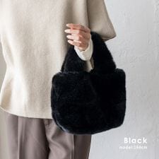 フェイクファースクエアハンドバッグ【aroco/アロコ】