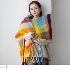 ヴィータフェリーチェ(VitaFelice)のモヘアタッチチェック大判ストール【aroco/アロコ】