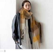 ヴィータフェリーチェ(VitaFelice)のモヘアタッチチェック大判ストール【aroco/アロコ】