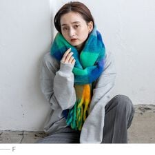 ヴィータフェリーチェ(VitaFelice)のモヘアタッチチェック大判ストール【aroco/アロコ】