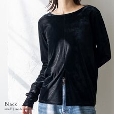 センタースリット前後2WAYベロアトップス【aroco/アロコ】