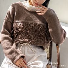 ループ編み2WAYショートニットカーディガン【aroco/アロコ】