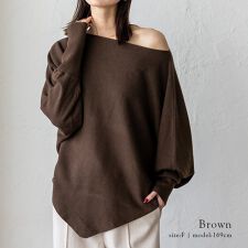 イレギュラーヘムドルマンスリーブトップス 【aroco/アロコ】