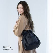 【片瀬那奈さんコラボ】3WAYナイロン巾着バッグ 【aroco/アロコ】