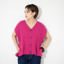 かぎ針カノコ3WAYベストプルーバーカーディガン