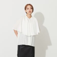 ノミネ(NOMINE)の【襟取り外し可能】リネンライク3WAYボリュームカラーブラウス