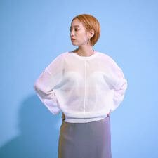 【前後着用可】2WAYシアーラインカーディガン