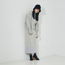 【上下2点セット/セットアップ対応】ラメプテーティングニットトップス＋ニットスカ