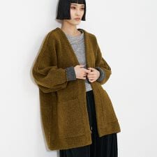 袖ボリュームニットコート