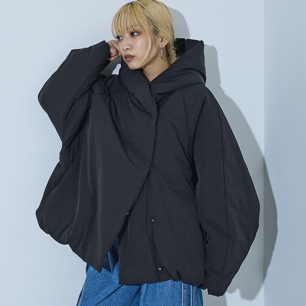 中綿ボリュームフードブルゾン　ブラック 中綿 ボリューム フード ブルゾン | ノミネ(NOMINE) | マルイウェブ