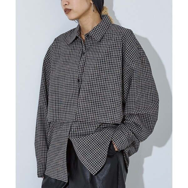 ユニセックス】ロングヨーク オーバーサイズ チェックシャツ | ノミネ
