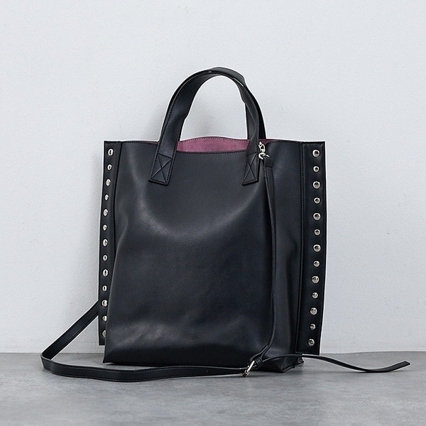 cheek】rivet 2way tote 2WAY スタッズ トートバッグ | ノミネ(NOMINE