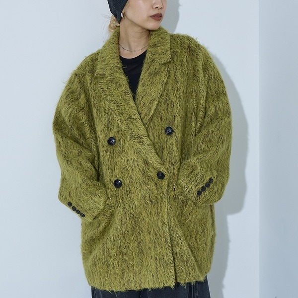 シャギージャケットコート basement onlineモヘアシャギージャケット