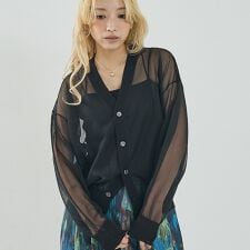 ジャガード シアー ニット カーディガン【予約】