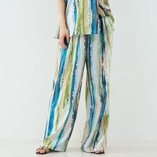 【セットアップ対応】ペイント柄 ドロストコード タックパンツ【予約】