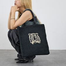 【BAGMATI】ANIMAL BAG アニマル刺繍 かご トート バッグ