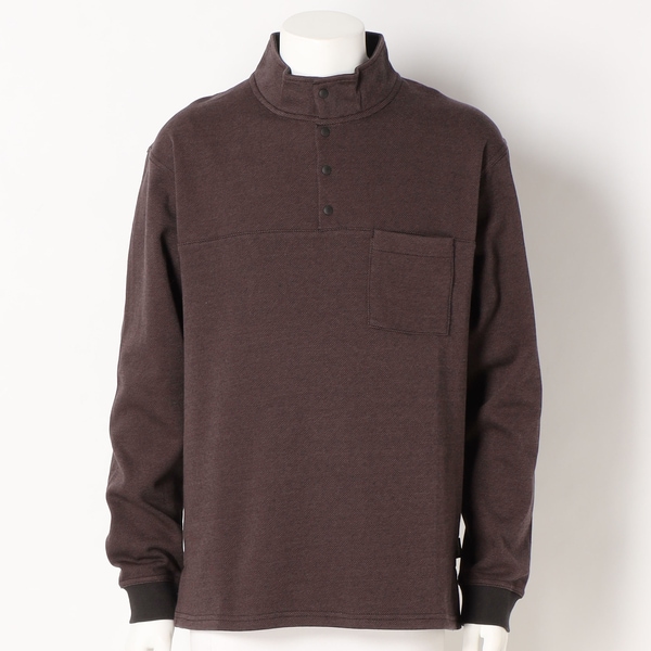 コムサメン ホームウェア ジップアップ長袖ストレッチベロア無地