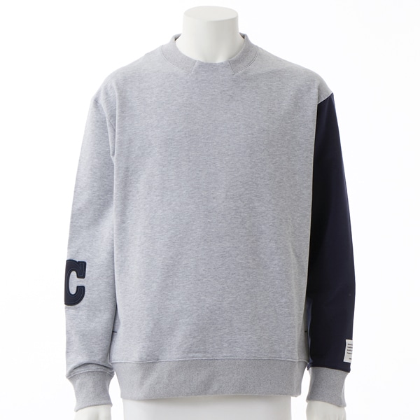 コムサメン ホームウェア ヘンリーネック長袖針抜きストライプ無地